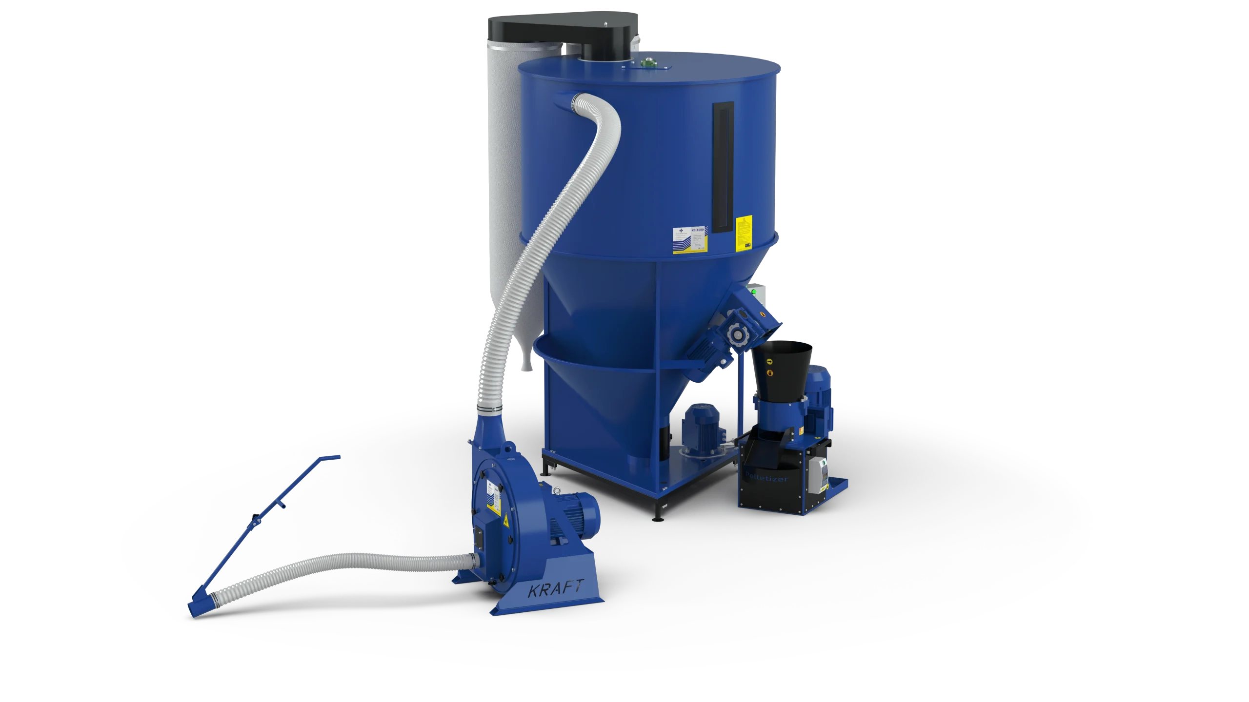 Linie de granulare Briko-600 (zdrobitor de cereale Kraft-7 + amestecator furaje KS-600 + granulator OGP-200)