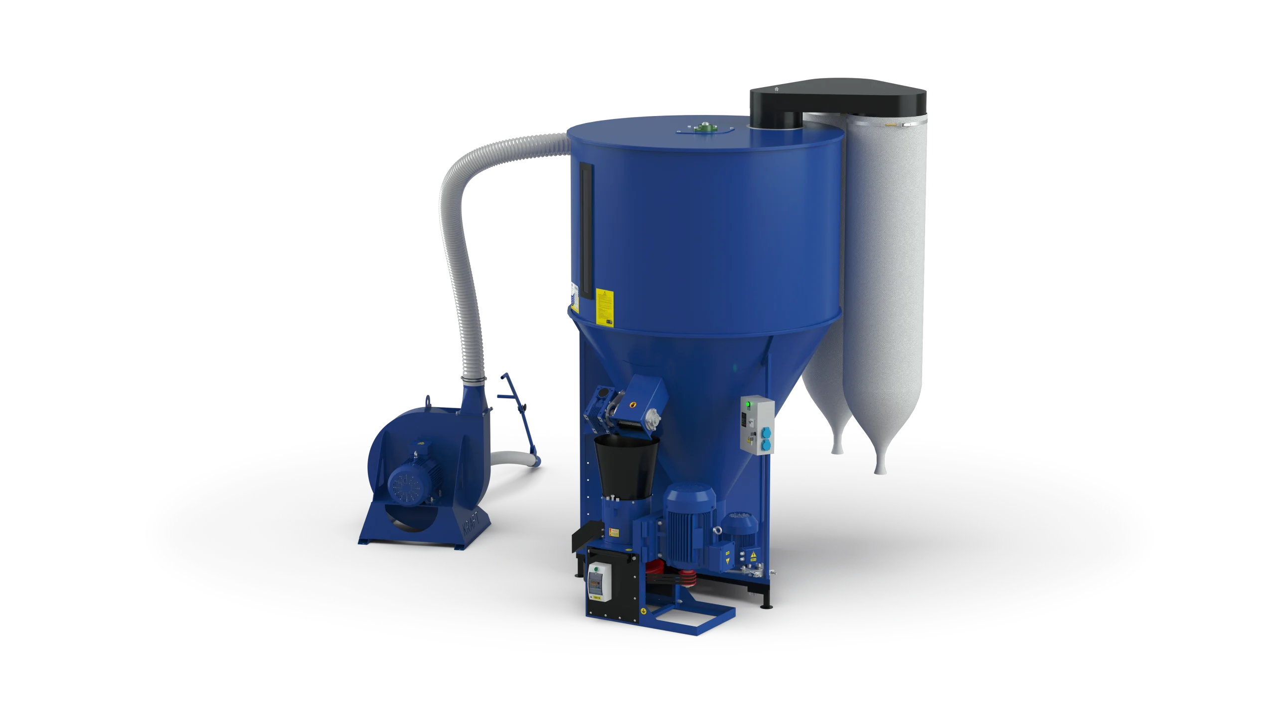 Linie de granulare Briko-600 (zdrobitor de cereale Kraft-7 + amestecator furaje KS-600 + granulator OGP-200)