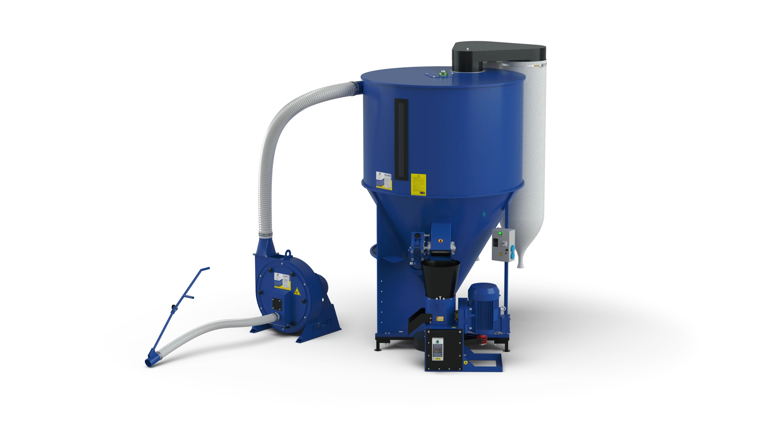 Linie de granulare Briko-600 (zdrobitor de cereale Kraft-7 + amestecator furaje KS-600 + granulator OGP-200)