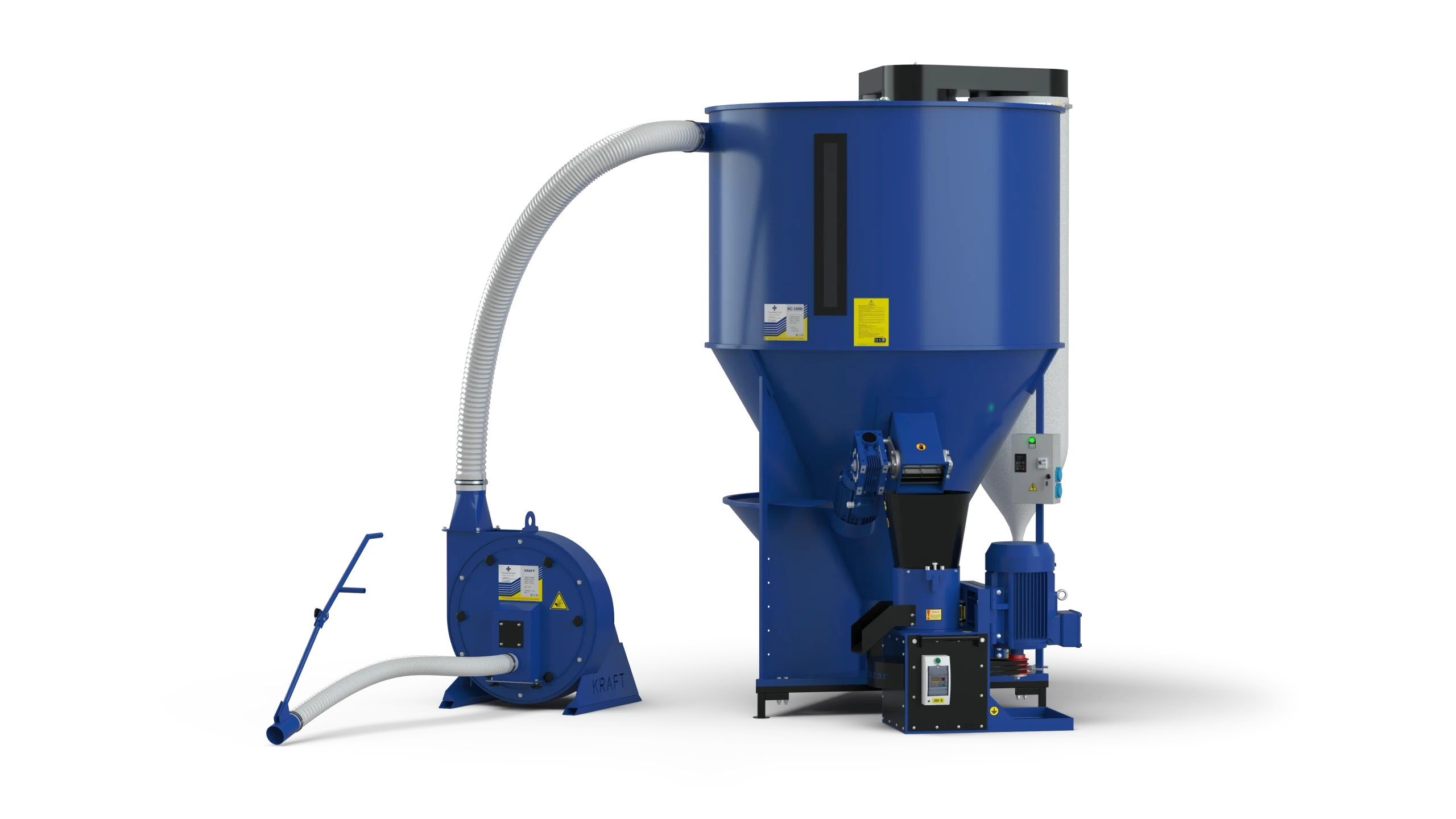 Linie de granulare Briko-600 (zdrobitor de cereale Kraft-7 + amestecator furaje KS-600 + granulator OGP-200)